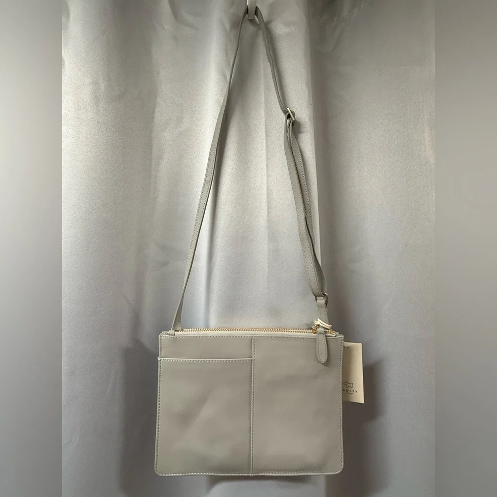 Radley London Light Gray Leather Handbag Crossbody NWT